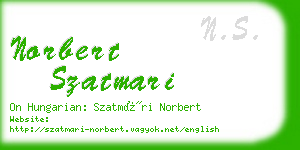 norbert szatmari business card